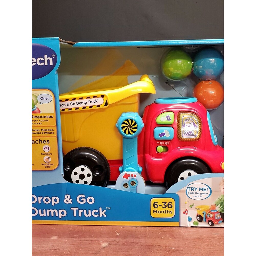 Vtech Drop & Go Dump Truck - Red and Yellow Interactive Toy